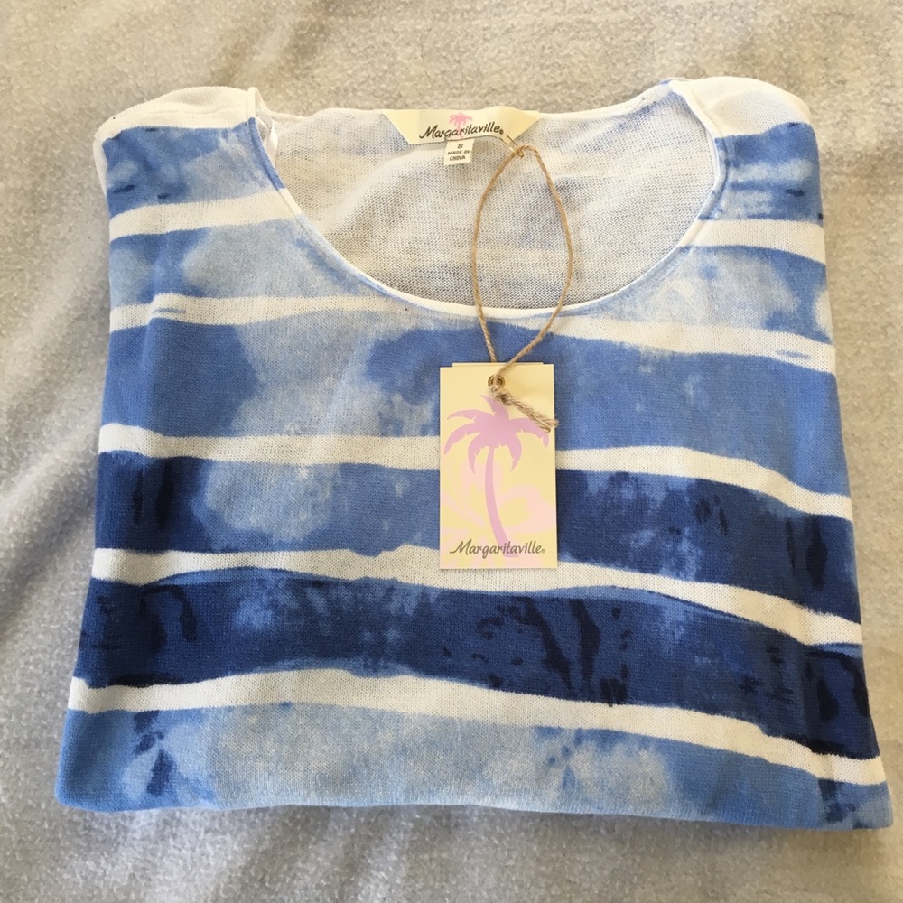 Blue and White Sweater